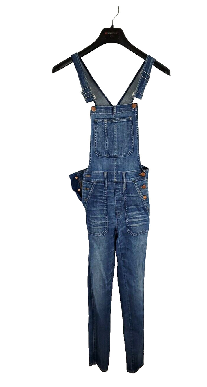 Madewell Coveralls Womens XXS Denim Blue Style F0077 Jumpsuit